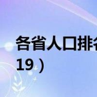 各省人口排名2019柱状图（各省人口排名2019）