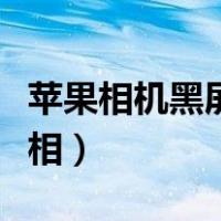 苹果相机黑屏不能照相（苹果相机黑屏不能照相）