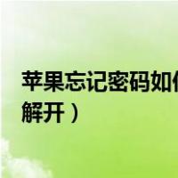 苹果忘记密码如何快速解（苹果手机密码忘记了怎么办才能解开）
