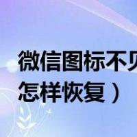 微信图标不见了怎么样安装（微信图标不见了怎样恢复）