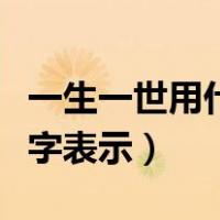 一生一世用什么数字表达（一生一世用什么数字表示）