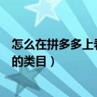 怎么在拼多多上看别人的商品类目（拼多多怎么看别人商品的类目）