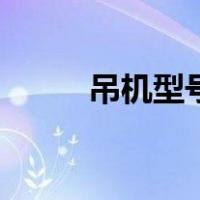 吊机型号有哪些（吊机型号规格）