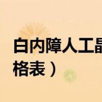 白内障人工晶体价格多少（白内障人工晶体价格表）