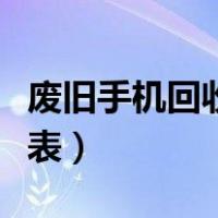 废旧手机回收价格表大全（废旧手机回收价格表）