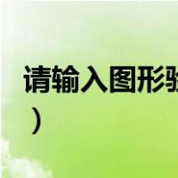 请输入图形验证码怎么输（请输入图形验证码）