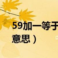 59加一等于是什么意思（59加1等于是什么意思）