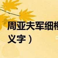 周亚夫军细柳古今异义（周亚夫军细柳古今异义字）