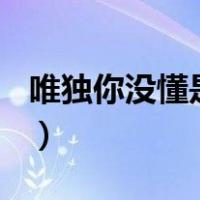 唯独你没懂是什么意思（wdnmd是什么意思）