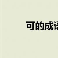 可的成语大全四个字（可的成语）