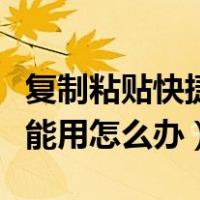 复制粘贴快捷键不能用了（复制粘贴快捷键不能用怎么办）