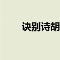 诀别诗胡彦斌现场（诀别诗胡彦斌）