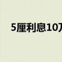 5厘利息10万一年多少（5厘利息怎么算）