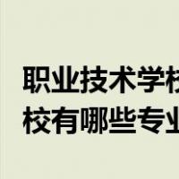 职业技术学校有哪些专业及计划（职业技术学校有哪些专业）