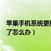 苹果手机系统更新中卡住了怎么办（苹果手机更新系统卡住了怎么办）