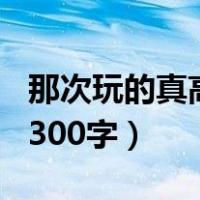 那次玩的真高兴300字作文（那次玩的真高兴300字）