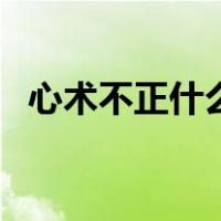 心术不正什么意思啊（心术不正什么意思）