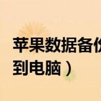 苹果数据备份到电脑还原不了（苹果数据备份到电脑）