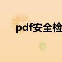 pdf安全检查未通过（pdf安全性口令）