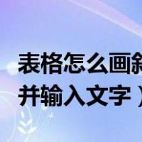 表格怎么画斜线还可以两边打字（表格画斜线并输入文字）
