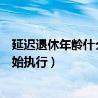 延迟退休年龄什么时候开始实施（延迟退休年龄什么时候开始执行）