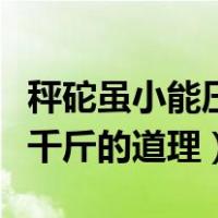 秤砣虽小能压千斤是什么生肖（秤砣虽小能压千斤的道理）
