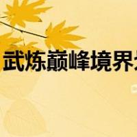 武炼巅峰境界划分排名（武炼巅峰 境界划分）