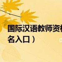 国际汉语教师资格证报名条件郑州（国际汉语教师资格证报名入口）