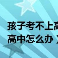 孩子考不上高中我都快疯了咋办（孩子考不上高中怎么办）