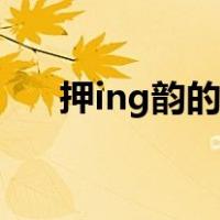 押ing韵的诗词（押ing韵的字有哪些）