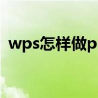 wps怎样做ppt幻灯片（怎样做ppt幻灯片）