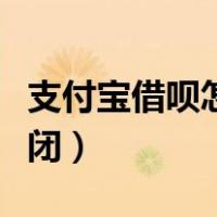 支付宝借呗怎么关闭功能（支付宝借呗怎么关闭）