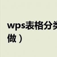 wps表格分类汇总怎么做（表格分类汇总怎么做）