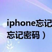 iphone忘记密码怎么恢复出厂设置（iphone忘记密码）