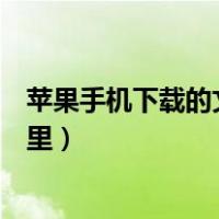 苹果手机下载的文件在哪里删除（苹果手机下载的文件在哪里）
