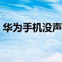 华为手机没声音怎么回事（华为手机没声音）