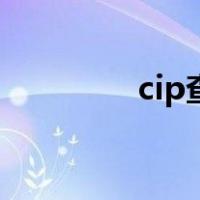cip查询页在哪（cip查询）