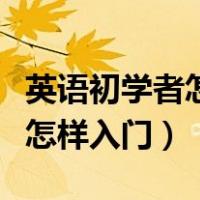 英语初学者怎样入门单词组句子（英语初学者怎样入门）