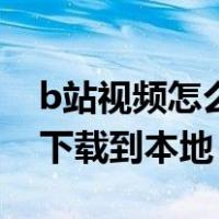 b站视频怎么下载到本地电脑（b站视频怎么下载到本地）