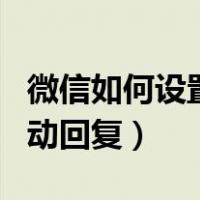 微信如何设置自动回复好友（微信如何设置自动回复）