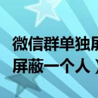 微信群单独屏蔽一个人能看到吗（微信群单独屏蔽一个人）