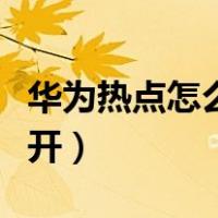 华为热点怎么开热点给别人用（华为热点怎么开）