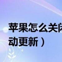 苹果怎么关闭自动更新（苹果手机怎么关闭自动更新）
