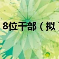 8位干部（拟）履任厅级新职 这是什么情况？