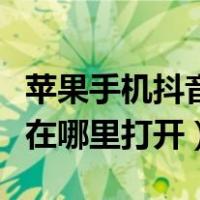 苹果手机抖音小游戏在哪里打开（抖音小游戏在哪里打开）
