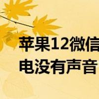 苹果12微信视频来电没有声音（微信视频来电没有声音）