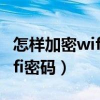 怎样加密wifi密码才不会被盗用（怎样加密wifi密码）