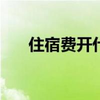 住宿费开什么发票（住宿发票怎么开）