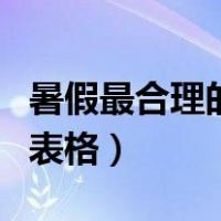 暑假最合理的时间安排表（暑假合理安排时间表格）