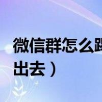 微信群怎么踢人出去（微信群管理员怎么踢人出去）